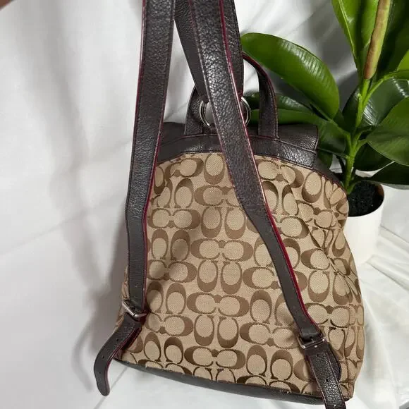 COACH Vintage Y2K Monogram Billie Leather and Canvas Backpack - Picture 3 of 14